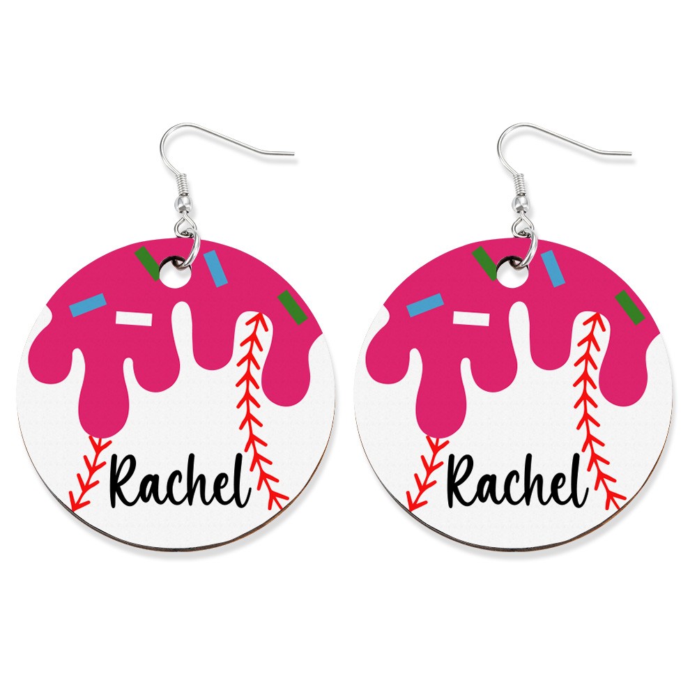 Ice Cream Baseball Earrings, Fun Dessert and Sports Inspired Jewelry, Unique Baseball and Ice Cream Charm Earrings, Cute and Playful Gift for Sports Fans