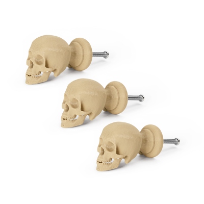 3D Printed Spooky Skull Cabinet Knobs Set of 3, Single Hole Pull Handles for Drawers, Gothic Home Decor, Housewarming/Halloween Gift for Gothic Lovers