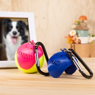 3D Printed Tennis Ball Holder, Dog Toy Ball Holder Pet Accessory, Leash Attachment, Backpack Accessory Keychain, Gift for Tennis Lover/Pet Owner