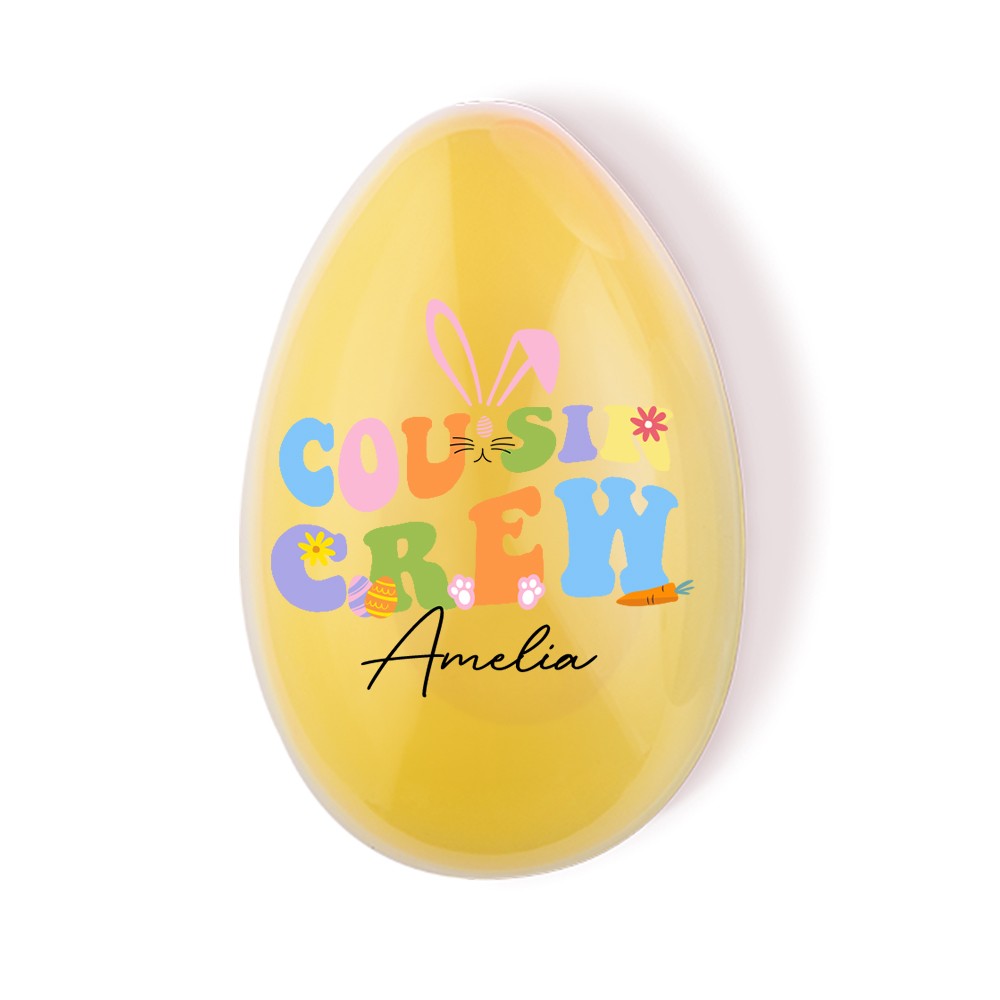 Personalized Cousin Crew Easter Eggs Custom Name, Multicolor Easter Egg for Family and Kids, Unique Holiday Gift for Easter Celebration