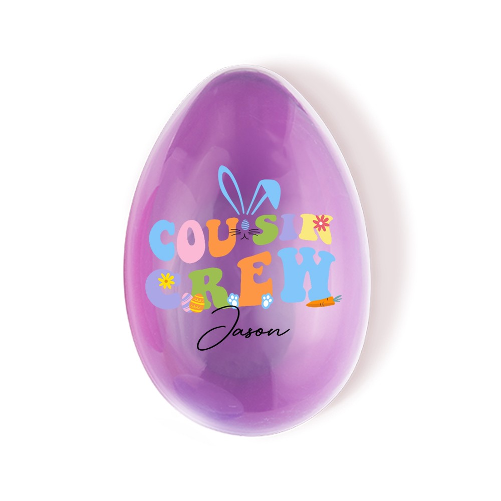 Personalized Cousin Crew Easter Eggs Custom Name, Multicolor Easter Egg for Family and Kids, Unique Holiday Gift for Easter Celebration