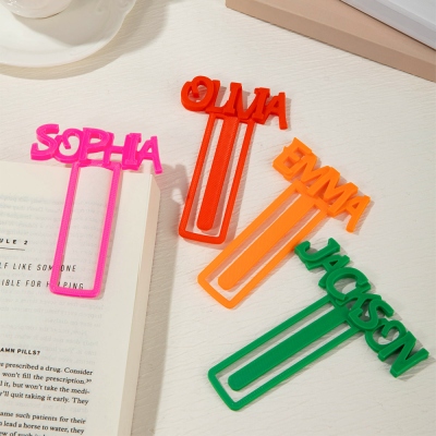 Personalized Name 3D Printed Bookmark, Page Marker Reading Accessory, Stocking Filler, Birthday/Back to School Gift for Book Lovers/Teachers/Students