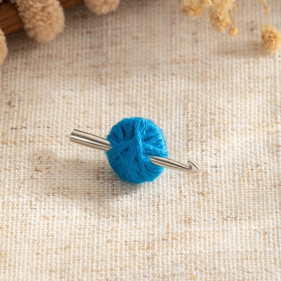 Tiny Yarn Ball Brooch, Mini Crochet Hook Brooch & Earrings, Cute Crochet Accessories, Birthday/Christmas Gifts for Knitting Lovers/Crochet Enthusiasts