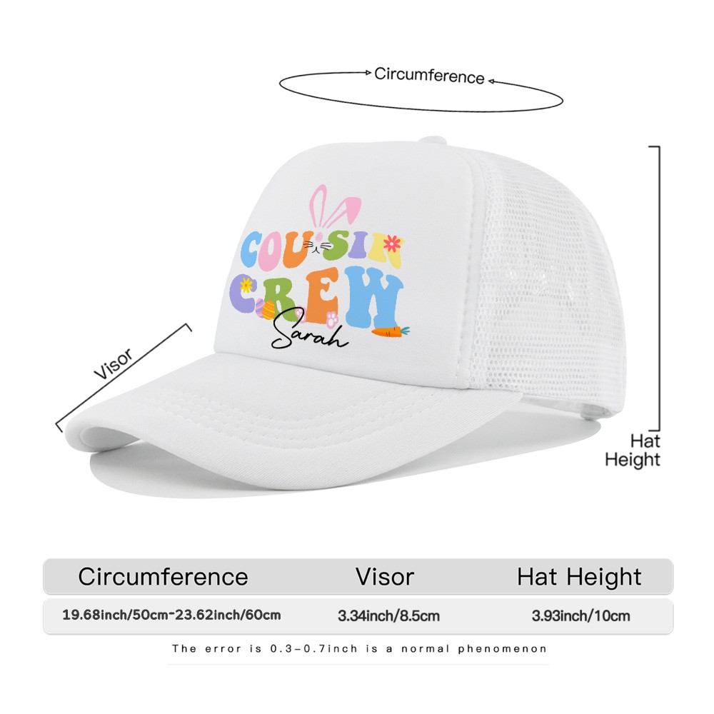 Personalized Cousin Crew Easter Baseball Hat, Custom Name Easter Cap for Family, Adjustable Hat for Kids and Adults, Holiday Gift for Easter Celebration