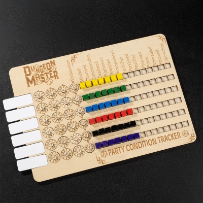 Personalized DND Wooden Status Tracking, Health Tracker, Custom Name Life Tracker, Hp Counter, Combat Initiative Tracker, Condition Tracking, DM Gifts
