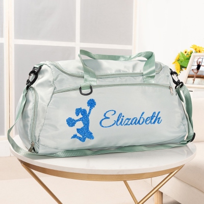 Personalized Name Cheerleading Duffle Bag, Waterproof Weekender Bag with Shoulder Strap, Travel Overnight Bag, Gift for Cheerleaders/Gymnasts/Dancers