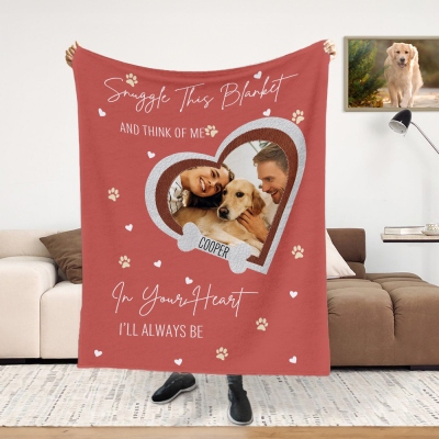 Personalized Dog Photo Memorial Blanket, Flannel/Sherpa Soft Bed Couch Throw, Pet Loss Keepsake, Home Decor, Remembrance Gift for Dog Mom/Dad