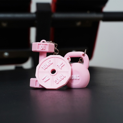 Personalized Gym Weight Charms Keychain, 3D Printed Dumbbell, Kettlebell & Weight Plate Keyring Set of 3, Workout Accessory, Gift for Fitness Lovers