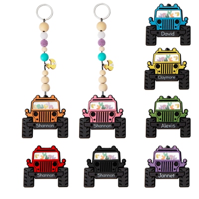 Personalized Name Duck Jeep Car Charm, Custom Paint Finish Jeep Car Charm, Jeep Car Decoration, Car Hanging Ornament, Gift for Jeep Lover/Driver