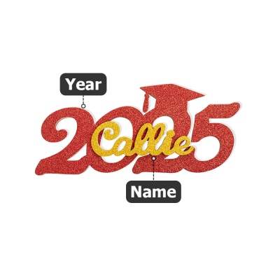 Custom 2025 Glitter Graduation Photo Prop, Wooden Graduation Sign with Name Senior Party Decoration/Dormitory Decoration, Graduation Gift