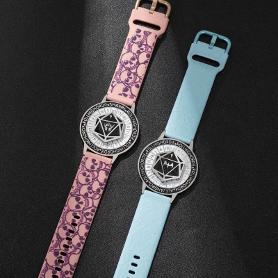 Roll High or Die D20 Spinner Watch, Custom Name DND Class Roulette Dice Watch, Spinning D20 Dice Watch, Spinner Fidget Toy