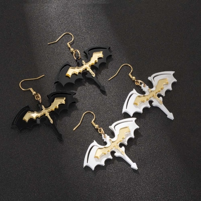 Fantasy Soaring Dragon Dangle Earrings, Flying Dragon Acrylic Earrings, Dragon Rider Earrings, Fantasy Dragon Gift, DND Jewelry