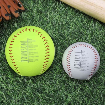 Custom Name Cross Bible Verses Baseball/Softball, Men's Baseball/Softball, First Communion/Baptism/Birthday Gift for Son/Baseball & Softball Lovers