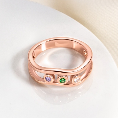 Personalized 1-8 Birthstones Ring, Family Birthstone Jewelry, Multi-stone Ring for Women, Birthday/Mother's Day/Christmas Gift for Wife/Mom/Grandma