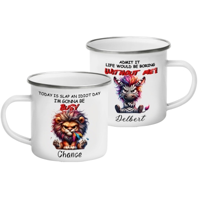 personalized enamel mug