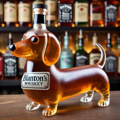Dachshund Dog Whiskey Decanter – Creative Glass Liquor Bottle in Sausage Dog Shape, Gift for Dog Lovers/Whiskey Fans