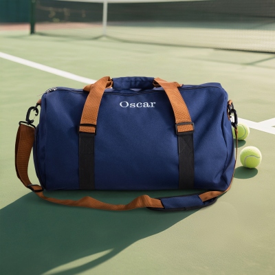Personalized Embroidered Name Travel Duffle Bag, Canvas Weekender Bag with Handle, Travel Accessory, Bachelor Party/Birthday Gift for Groomsmen/Him