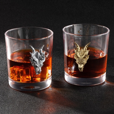 Dragon Whiskey Glass, Old Fashioned Whiskey Glass, Whiskey Rock Glasses, Whiskey Tumbler, Whiskey Gift for Him, Bar Accessories for Groomsmen Gifts