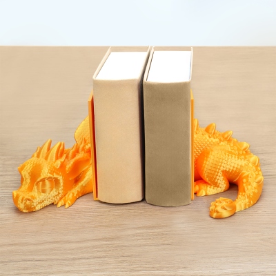 3d Printed Sleeping Dragon Bookend, Dragon Book Stand, Book Holder, Bookshelf Decor, Decorative Book Ends, Book Support, Art Bookends, Dragon Gifts