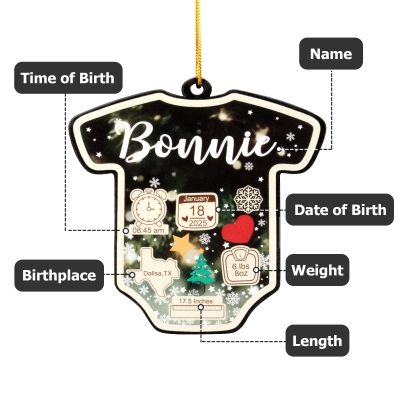 Personalized baby's first Christmas music player pendant, customized baby birth information, baby's first Christmas gift