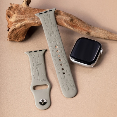 Custom Name Horse Face Birthmark Portrait Watch Band for Apple, Custom Engraved Multicolor Silicone Band, Gift for Horse Lovers/Riders/Equestrians
