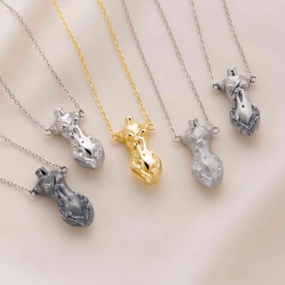 Sterling Silver Human Body Sculpture Pendant – Minimalist Artistic Figure Necklace for Men and Women, Unique Gift for Art Lovers