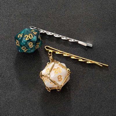 DND Removable D20 Dice Hair Clip, D20 Bobby Pins, Hair Pin, Hair Jewelry, Geek Hair Accessories, Gifts for Her