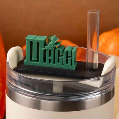 Custom Wicked Name Tumbler Straw Topper, 3D Printed Name Plate for 30/40oz Stanley Tumbler, Cup Accessory, Birthday/Christmas Gift for Family/Friends