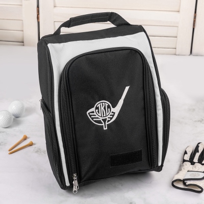 Personalized Golf Shoes Bag, Custom Monogram Zippered Sports Shoes Bag, Birthday/Anniversary/Father's Day Gift for Golf Lovers/Husband/Dad/Groomsmen