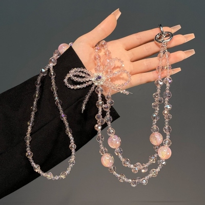 Luxury INS Style Handmade Crystal Beaded Phone Lanyard – Crossbody Strap Chain, Anti-Lost Wrist & Bag Accessory for Women