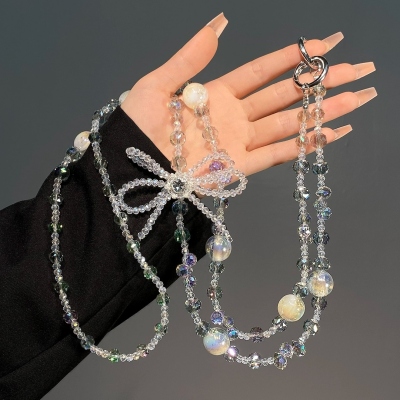 Luxury INS Style Handmade Crystal Beaded Phone Lanyard – Crossbody Strap Chain, Anti-Lost Wrist & Bag Accessory for Women