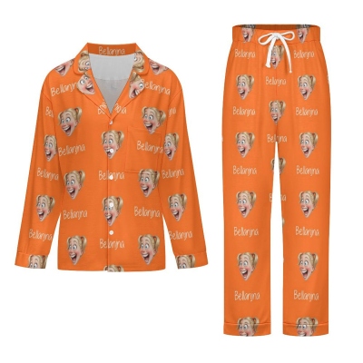 Personalized Family Exaggerated Portrait Pajamas, Funny Face Sleepwear with Multiple Colors, Unique Matching Set Based on Your Photo, Gift for Family