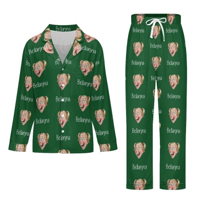 Personalized Family Exaggerated Portrait Pajamas, Funny Face Sleepwear with Multiple Colors, Unique Matching Set Based on Your Photo, Gift for Family