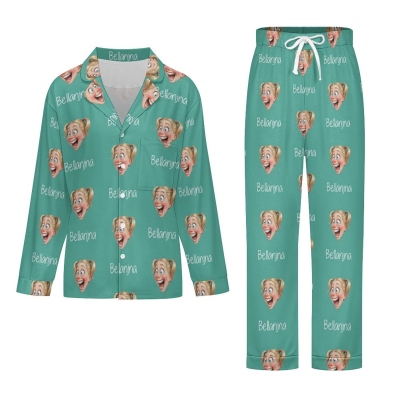 Personalized Family Exaggerated Portrait Pajamas, Funny Face Sleepwear with Multiple Colors, Unique Matching Set Based on Your Photo, Gift for Family