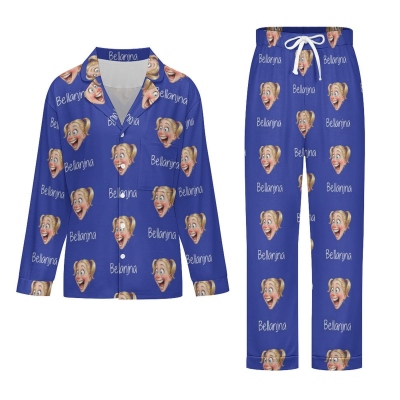 Personalized Family Exaggerated Portrait Pajamas, Funny Face Sleepwear with Multiple Colors, Unique Matching Set Based on Your Photo, Gift for Family