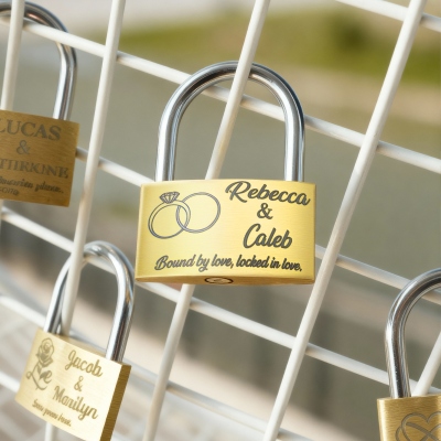 Personalized Engraved Brass Love Padlock, Custom Romantic Love Lock with Name and Text, Wedding/Engagement/Anniversary Gift for Newlyweds/Couples