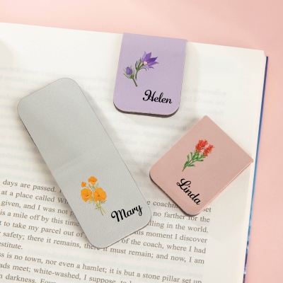 Personalized US State Floral Name Bookmarks – Customize your own floral name bookmark; an elegant gift for book lovers and a unique reading accessory.