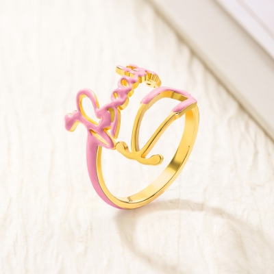 Personalized Enamel Stethoscope Ring with Name, Sterling Silver 925 Dainty Women's Jewelry, Graduation/Birthday Gift for Nurses/Doctors/Medical Staff