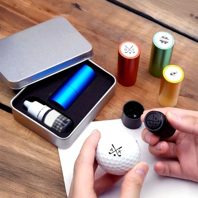 Custom Golf Ball Stamp Box, Personalized Golf Stamps, Gift for Golfer, Golf Ball Marker, Golf Accessories, Gifts for Men, Fathers Day Gift