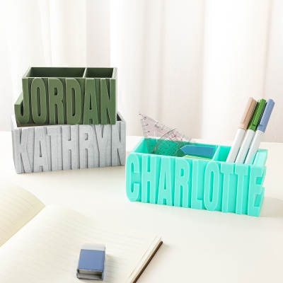 Custom Name 3D Printed Pen Holder, Multicolor Pencil Stand Desk Organizer, Back to School/Appreciation/Birthday Gift for Students/Teachers/Coworkers