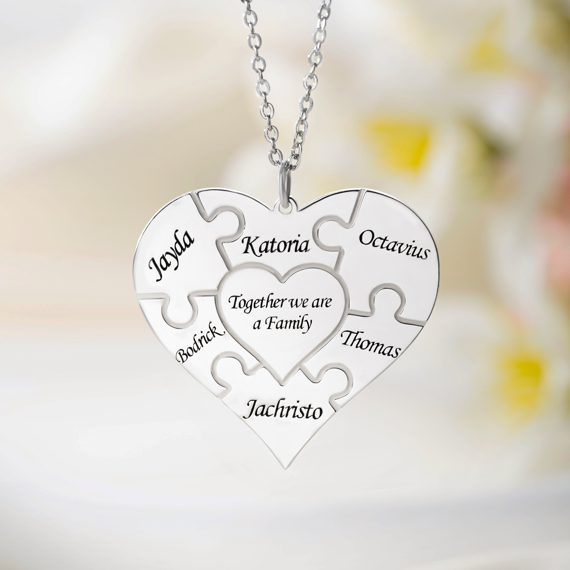 Personalized Heart Puzzle Necklace