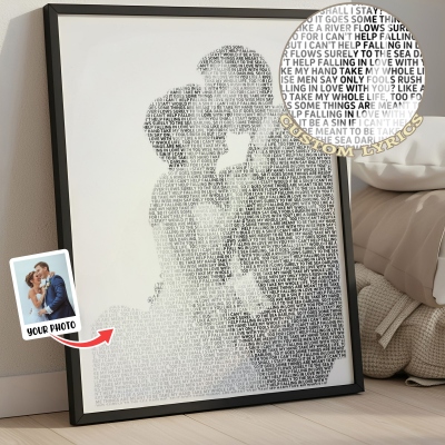 Personalized First Dance Favorite Song Canvas Portrait, Custom Lyrics Print Photo, Anniversary/Wedding/First Dance Gift for Couples/Newlyweds