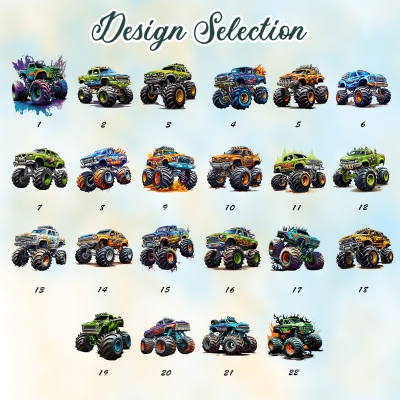 Personalized Name Monster Truck Blanket, Flannel/Sherpa Soft Bed Couch Throw, Bedroom Home Decor, Birthday/Christmas Gift for Kids/Teens/Boys