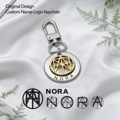 Custom Name Logo Stainless Steel Keychain, Christmas/Birthdays/Anniversaries Gift for Family/Friends/Kids