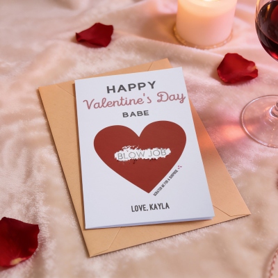 Personalized Funny Scratch-Off Heart Surprise Card, Reveal Message Greeting Card, Birthday/Mother's Day/Valentine's Day Gift for Family/Mom/Lovers