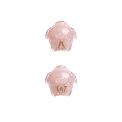 Personalized Initial Rose Quartz & Clear Quartz Penguin Keychains, Chakra 'Soulmate' Healing Crystal Set, Valentine's Day Gift for Him/Her/Couple