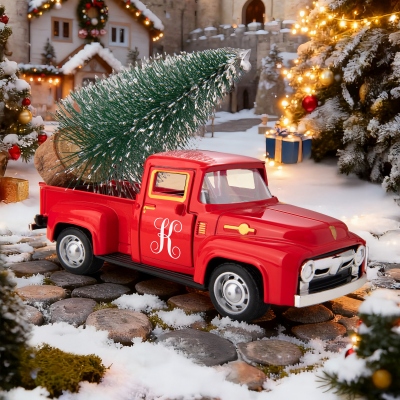 Vintage Farm Truck Decor with Christmas Tree Farmhouse Trucks