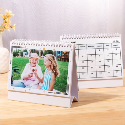 Personalized Photos 12 Months Calendar 2026, Custom Family Pet Pictures Monthly Desk Calendar, Home Office Decor, Birthday/Anniversary Gift for Family