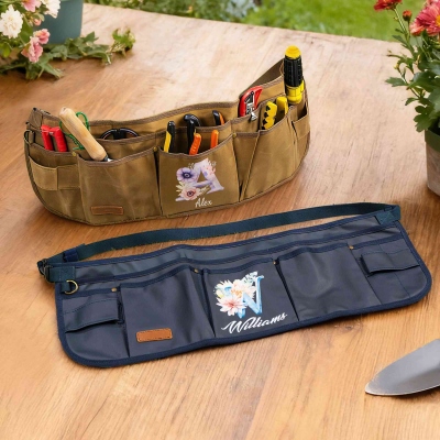 Personalization Heavy Duty Tool Belt, Adjustable Pouch Apron for Mechanics, Electricians, Gardeners, and Makers Half Waist Apron Gift, Birthday Gifts