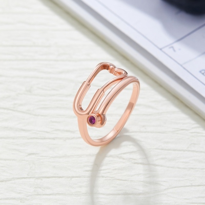 Personalized Stethoscope Ring with Birthstone, Sterling Silver 925 Dainty Jewelry, Graduation/Birthday Gift for Nurses/Doctors/Medical Students